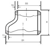 réducteur excentrique d'acier au carbone